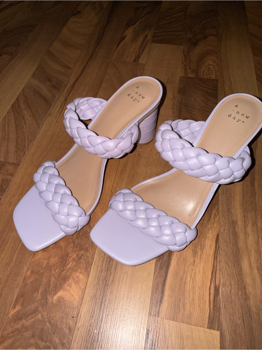 a new day Braided Lilac Block Heel Sandal